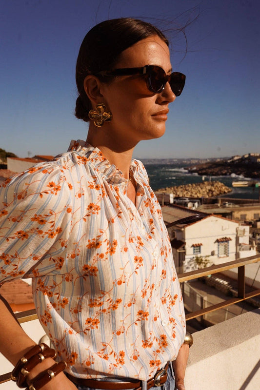 Blouse Zépahara: Bleu / XXL