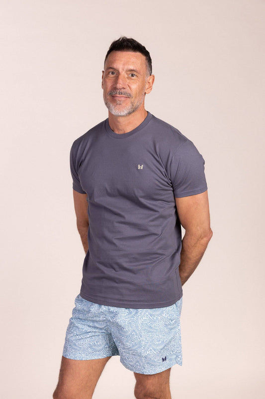 Basis T-shirt met Korte Mouwen Loodkleurig: M