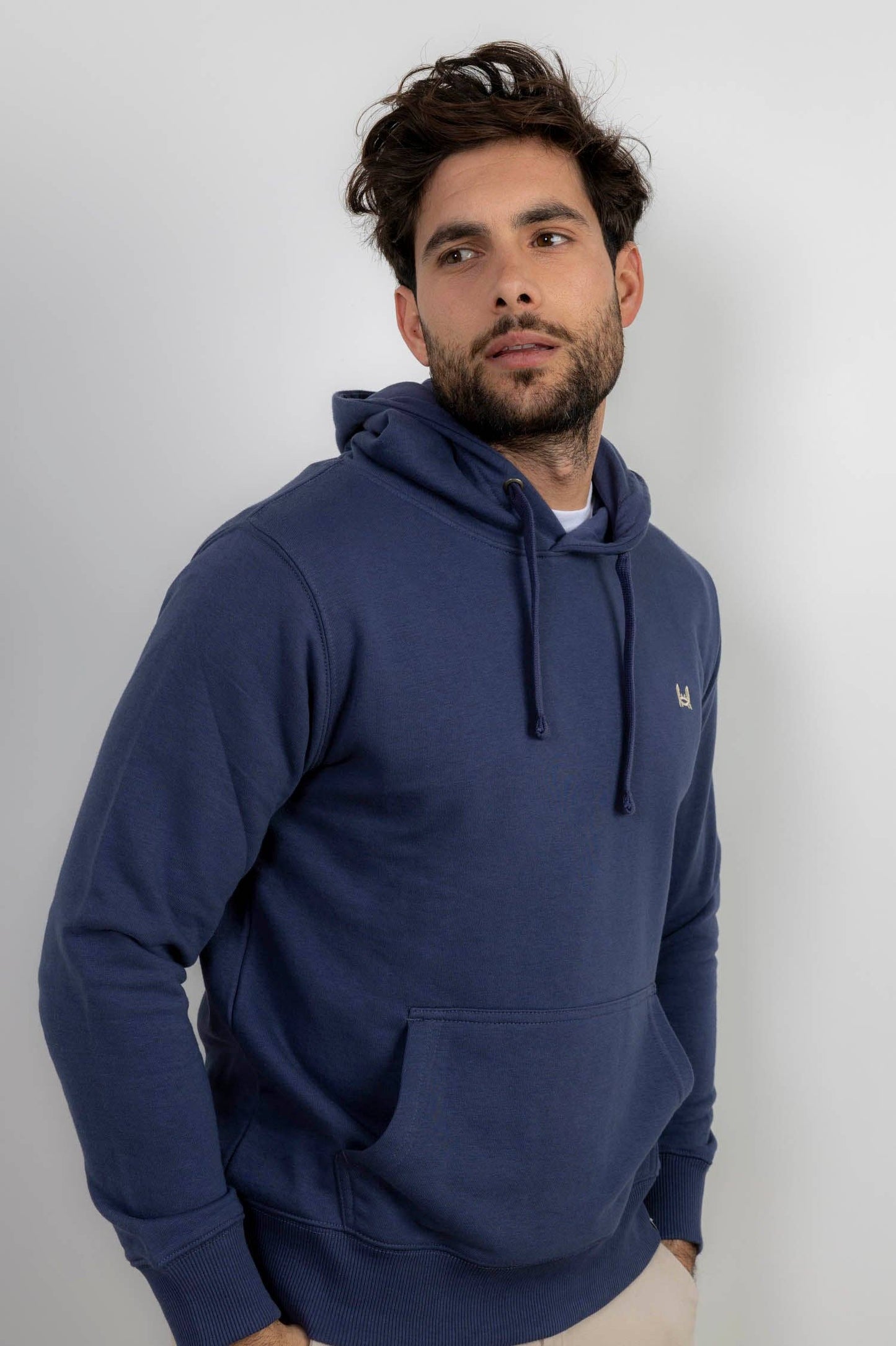 Marineblauwe Basis Hoodie