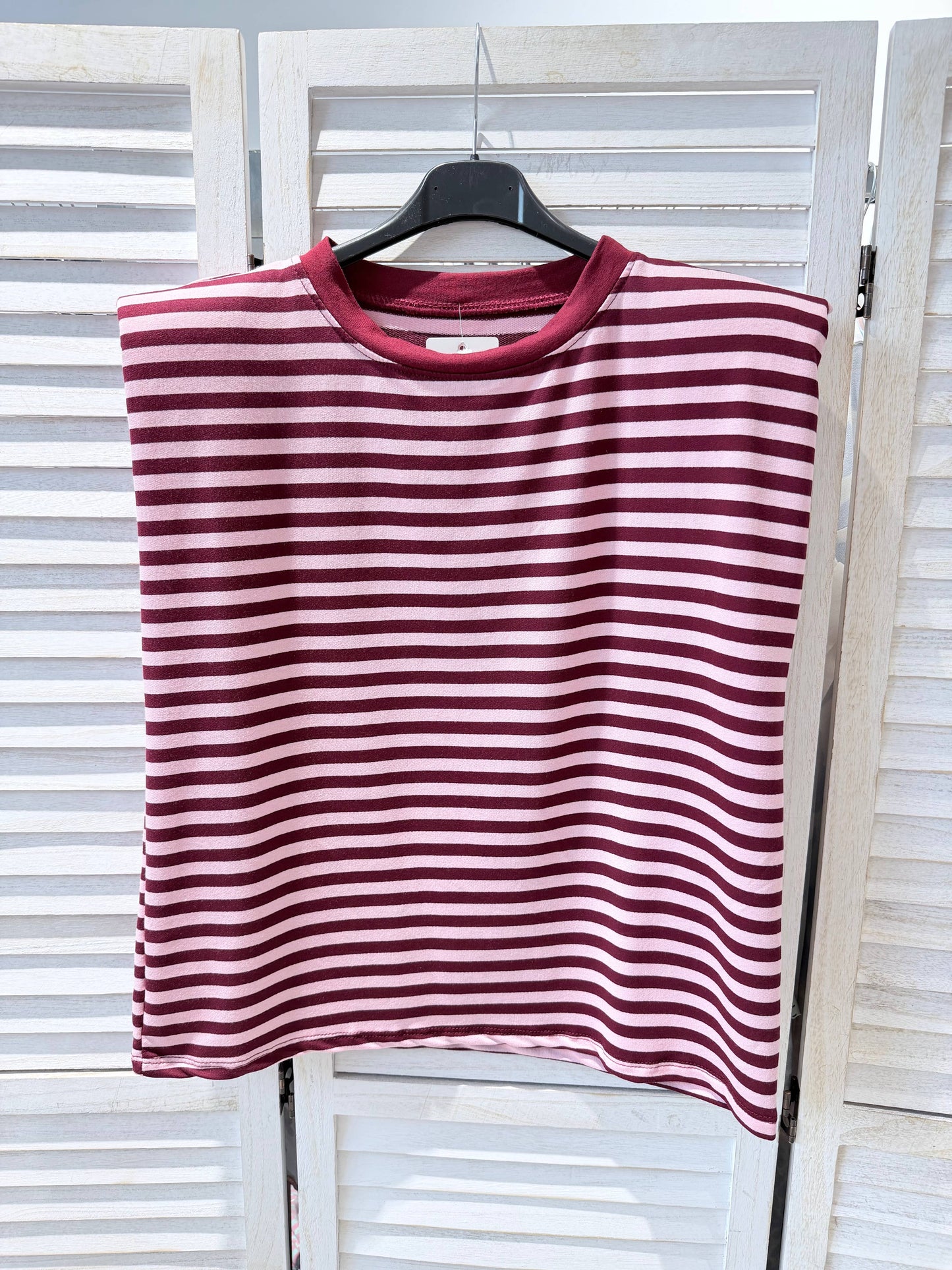 Gestreept T-shirt met ronde hals: Roze / JIJ