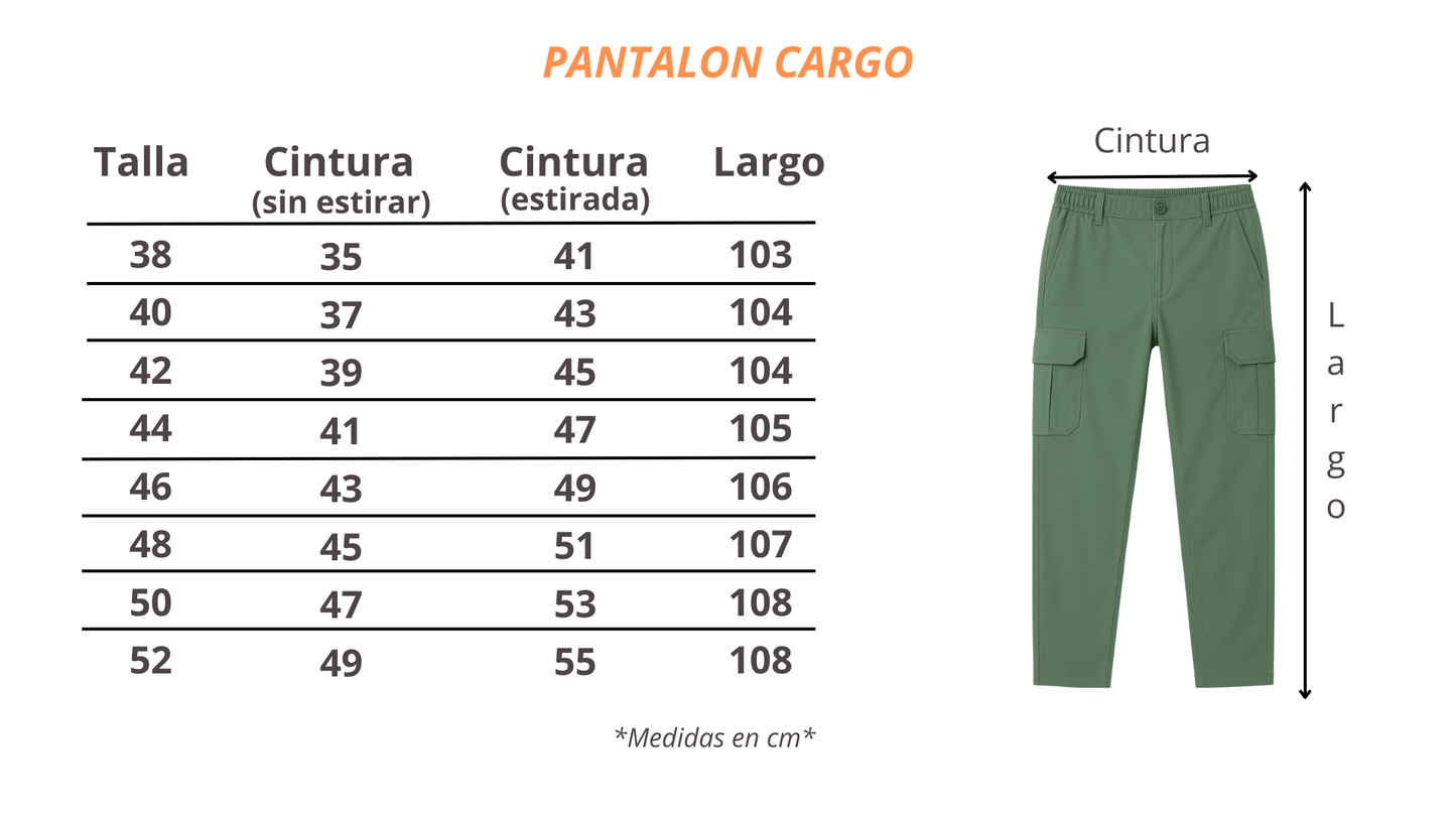Elastische Taille Cargo Broek Kaki Groen: 46