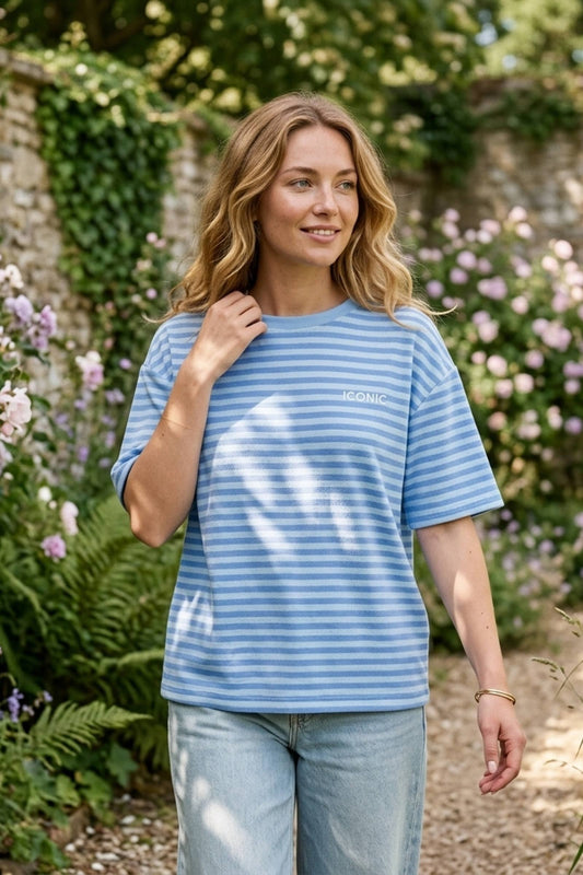 Gestreept T-shirt: Bleu / TU