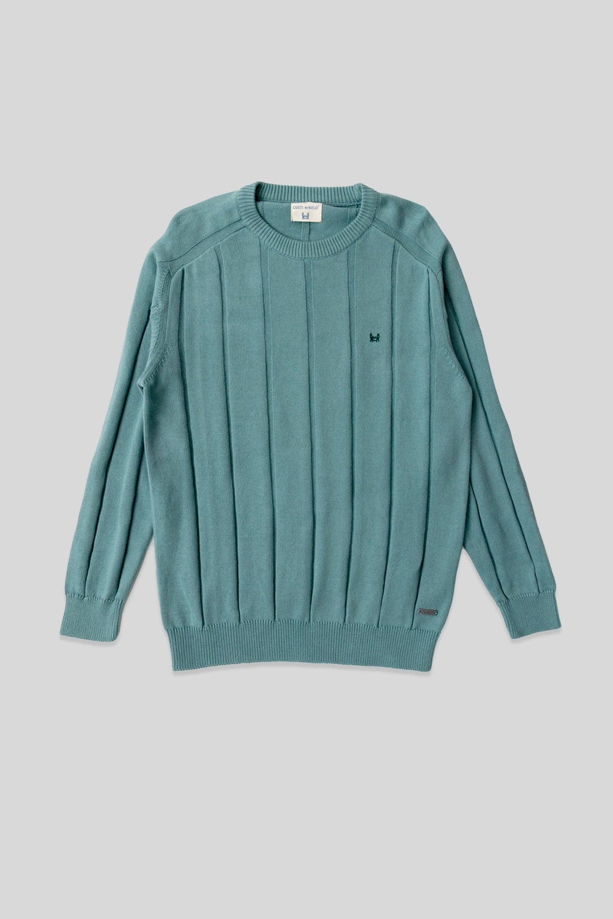 Jersey met verticale streep middengroen: L