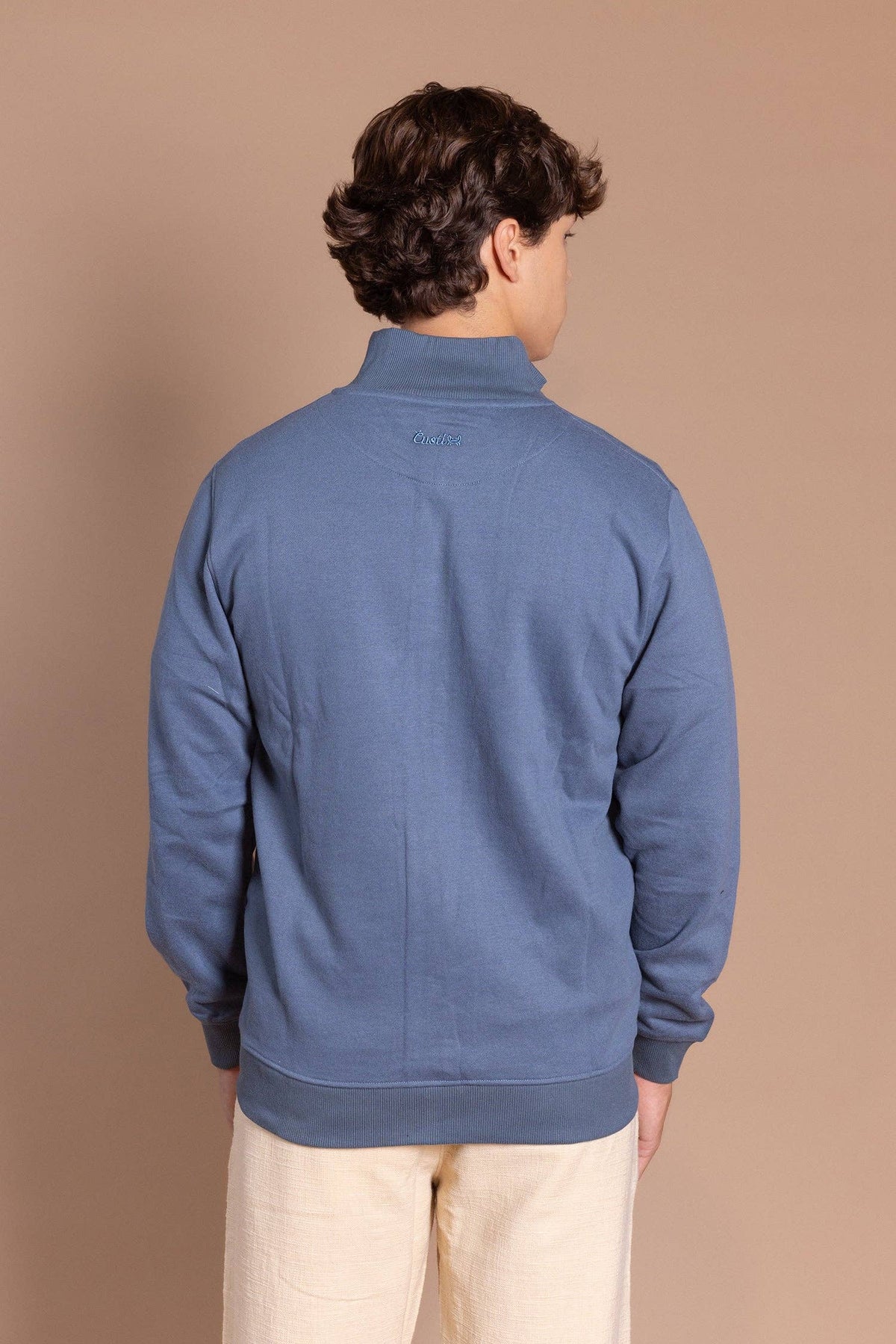 Sweatshirt met ritssluiting perzikzacht petrol | Roma: S