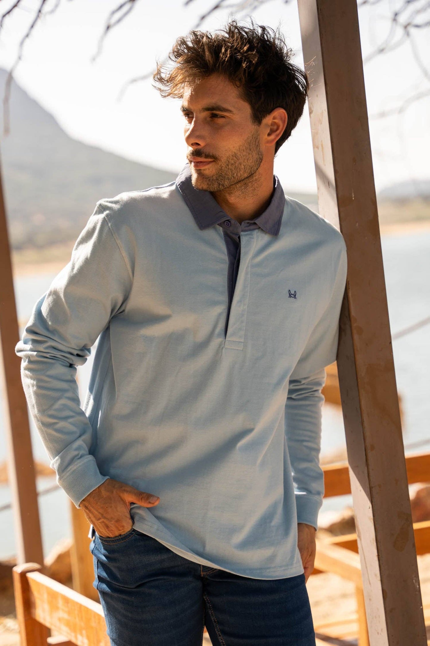 Glacier Blue Smooth rugbypolo | Lugo