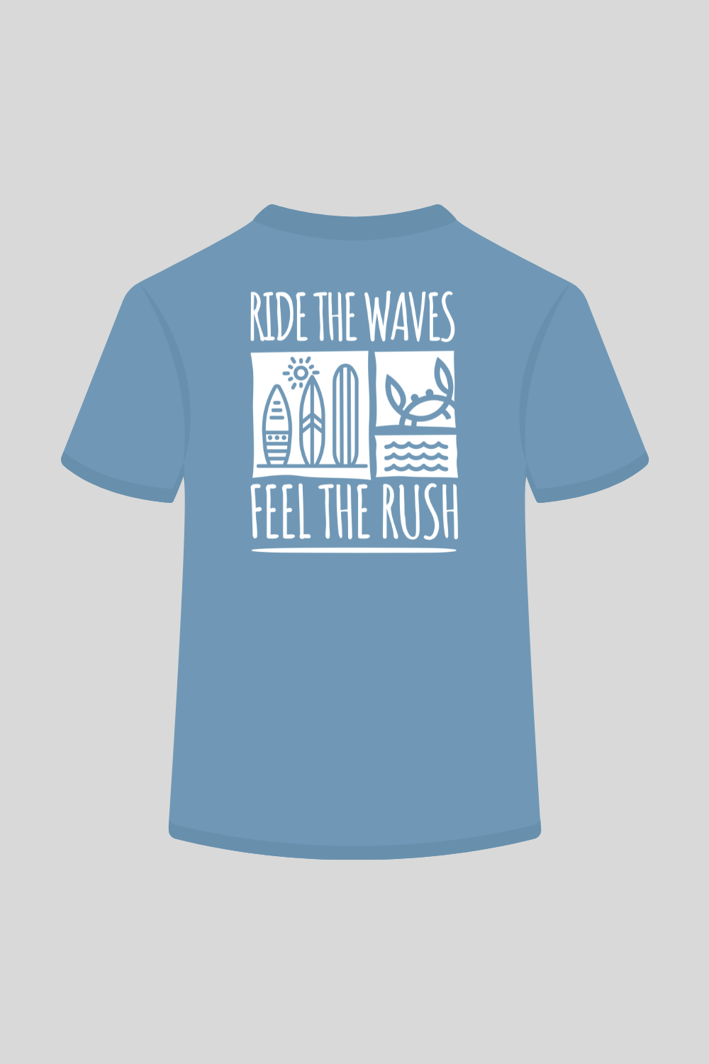 Blauw T-shirt | Waves: L