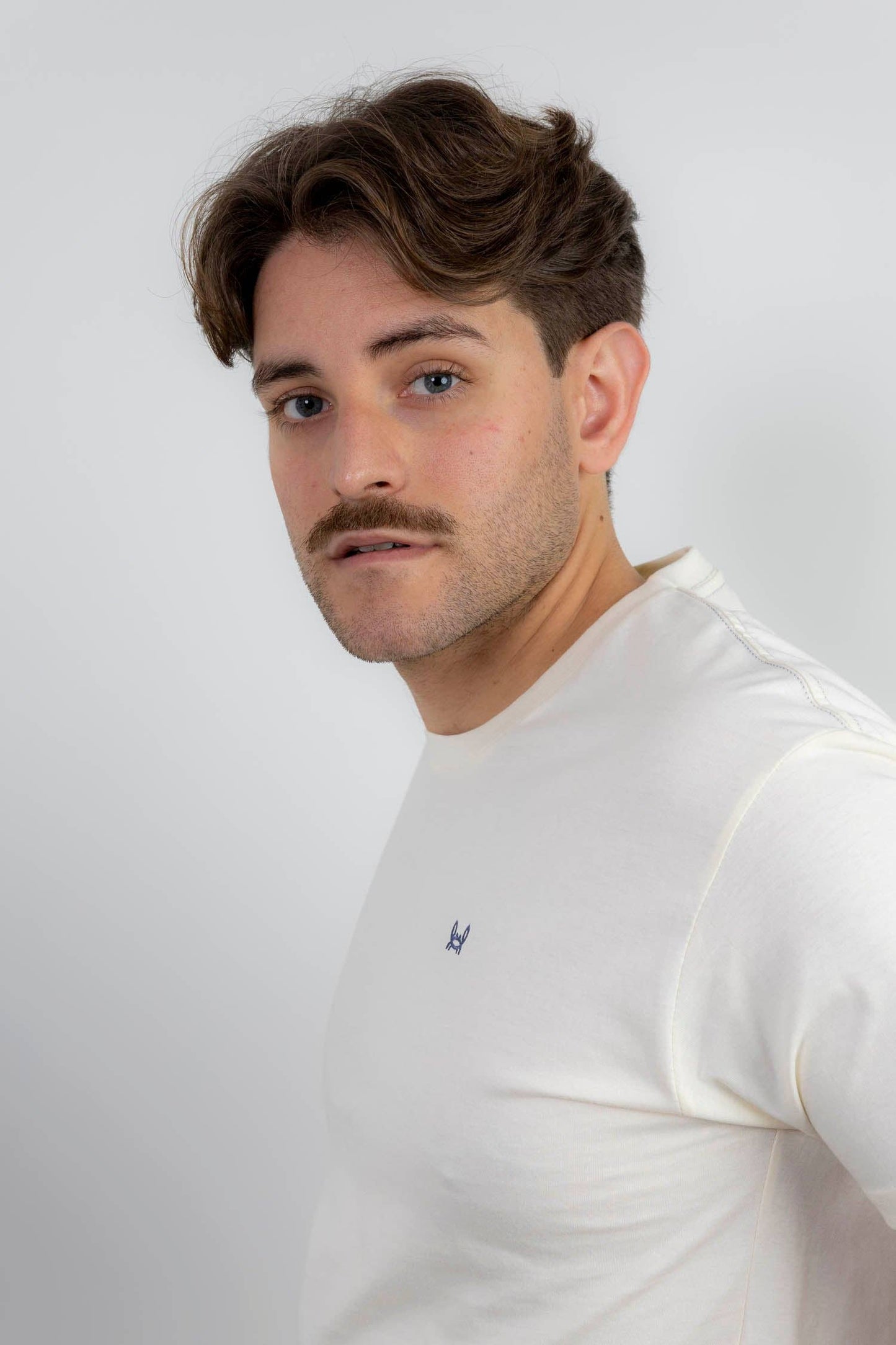 Gebroken Witte Basis T-shirt: S