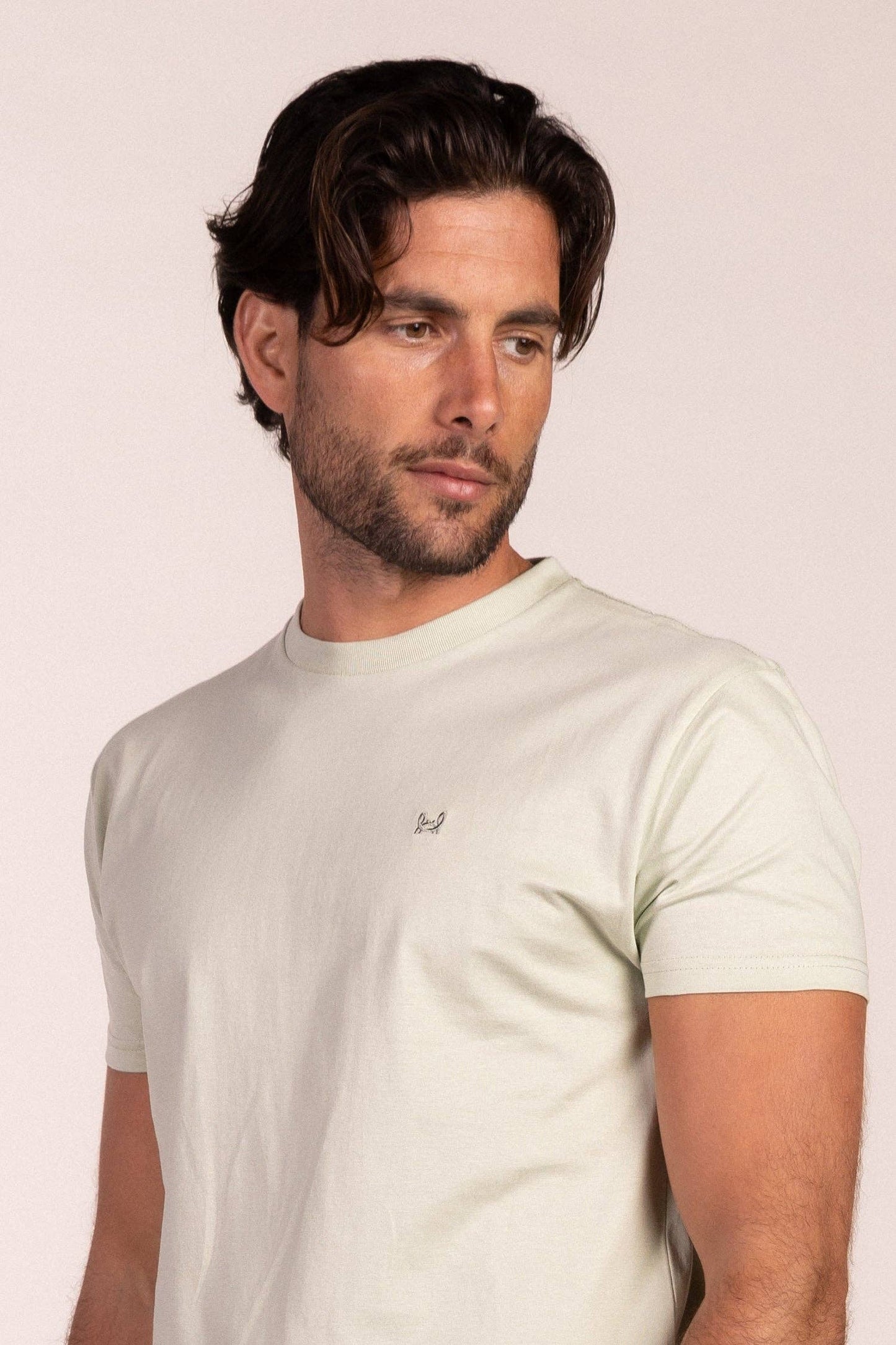 Pastelgroen T-shirt met Korte Mouwen: M