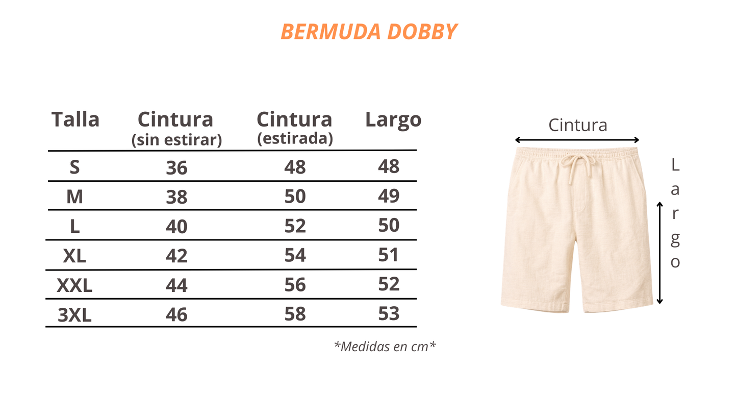 Bermudashort beige | Dobby