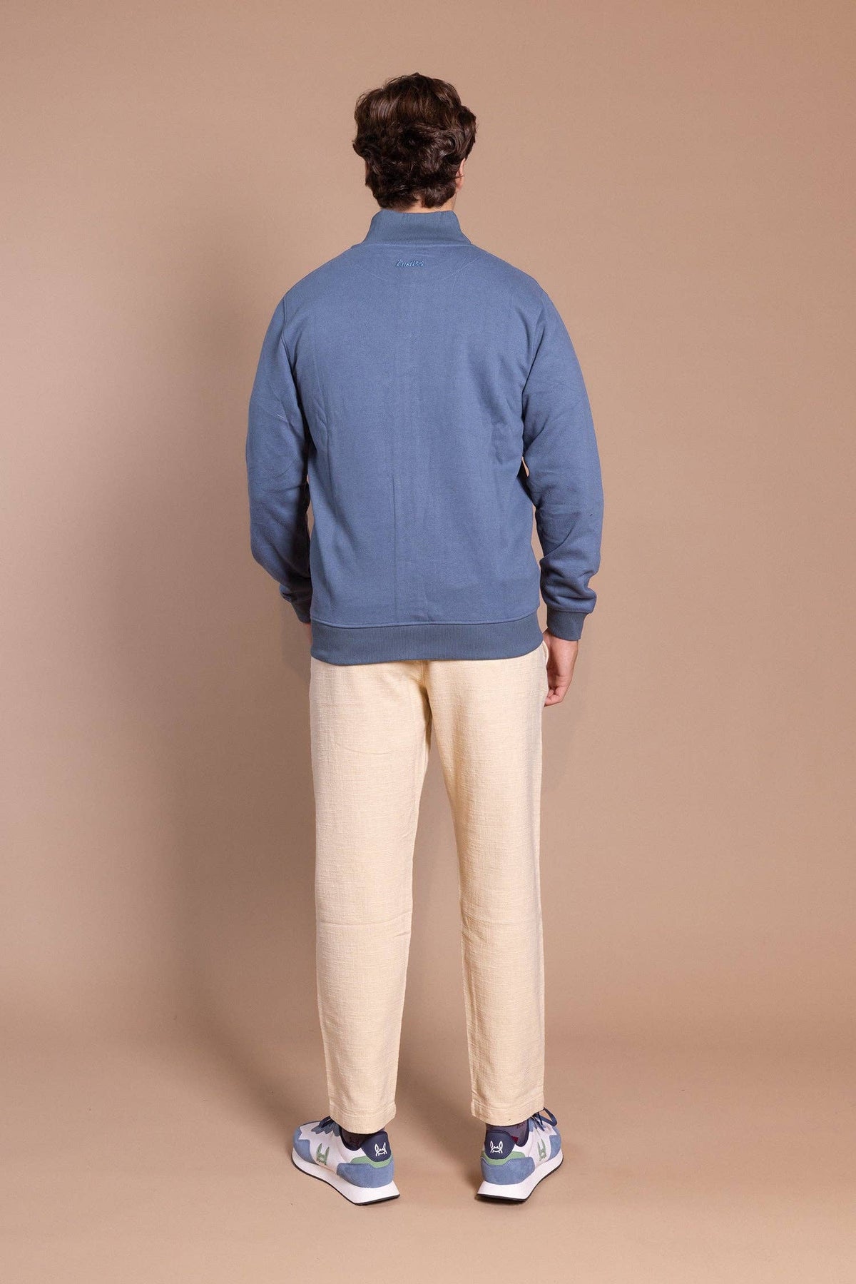 Sweatshirt met ritssluiting perzikzacht petrol | Roma: L