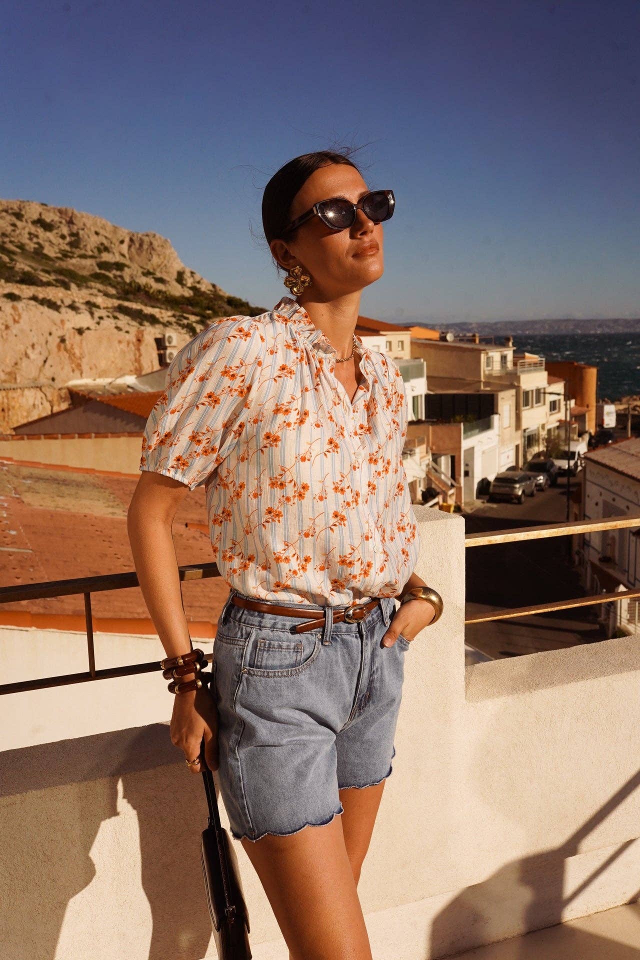 Blouse Zépahara: Bleu / XXL
