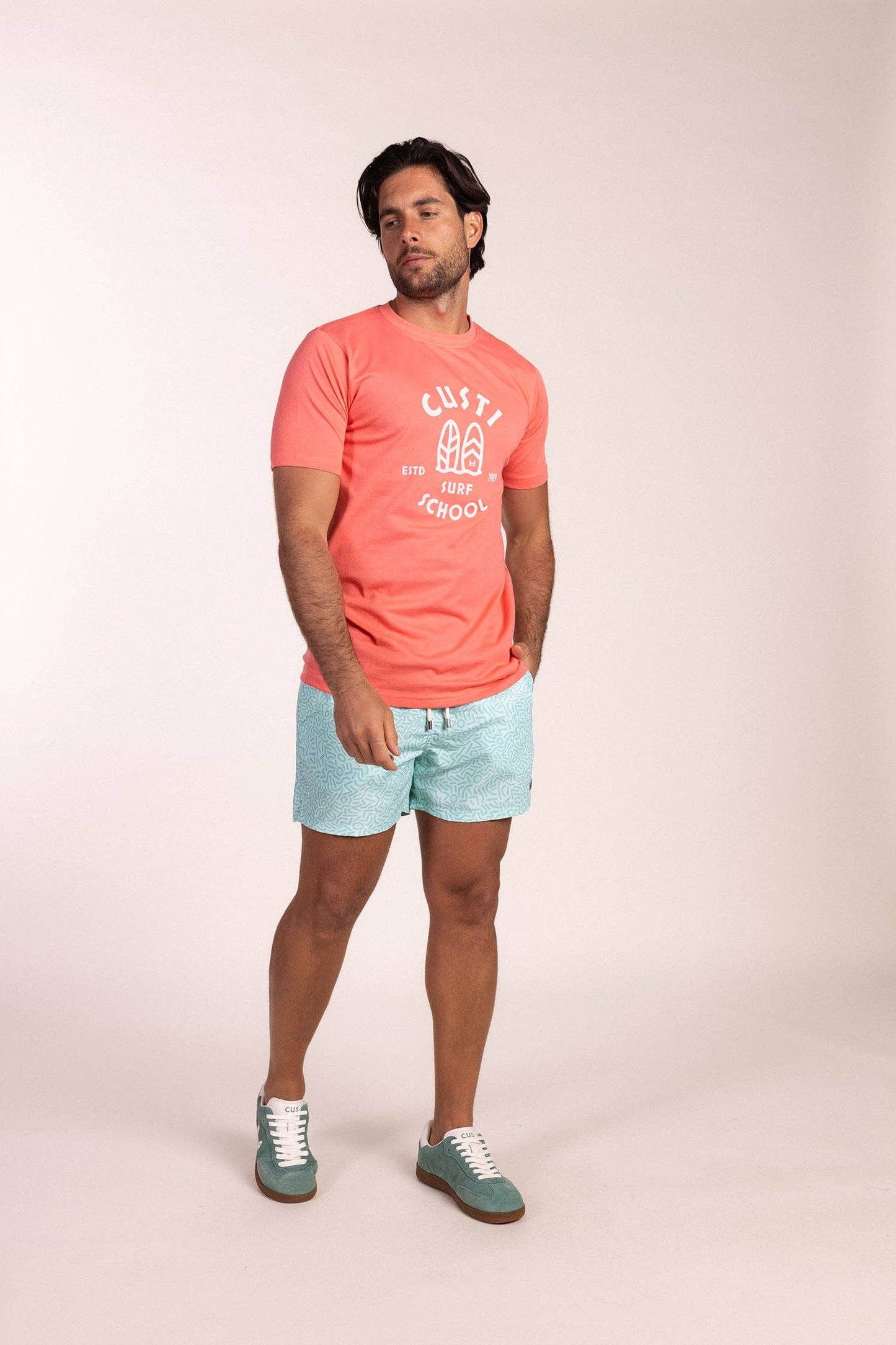 Badpak met graffiti-print in mint: L