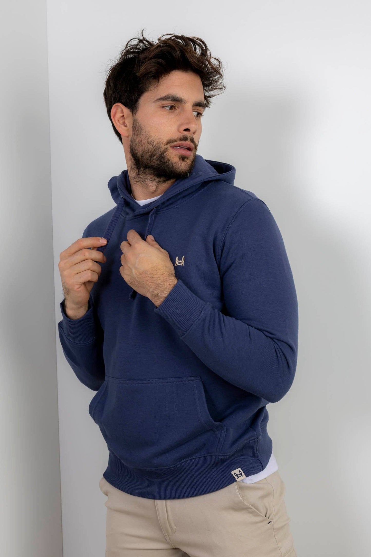 Marineblauwe Basis Hoodie