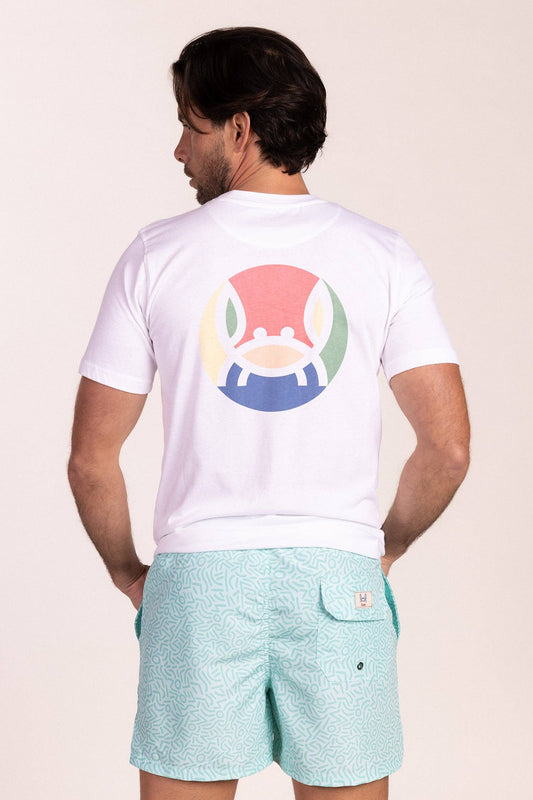 Wit T-shirt met meerkleurige cirkel | Formentera: M