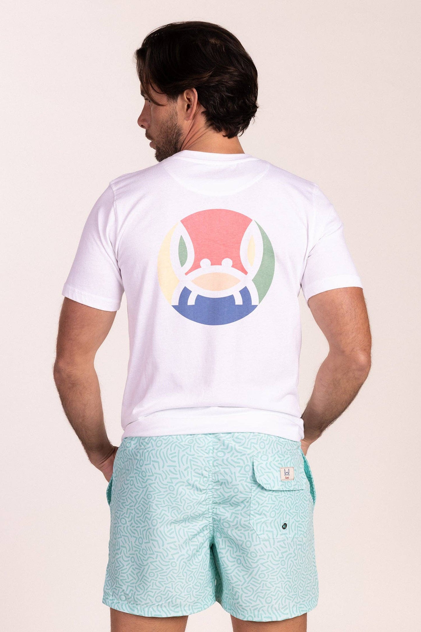 Wit T-shirt met meerkleurige cirkel | Formentera: S