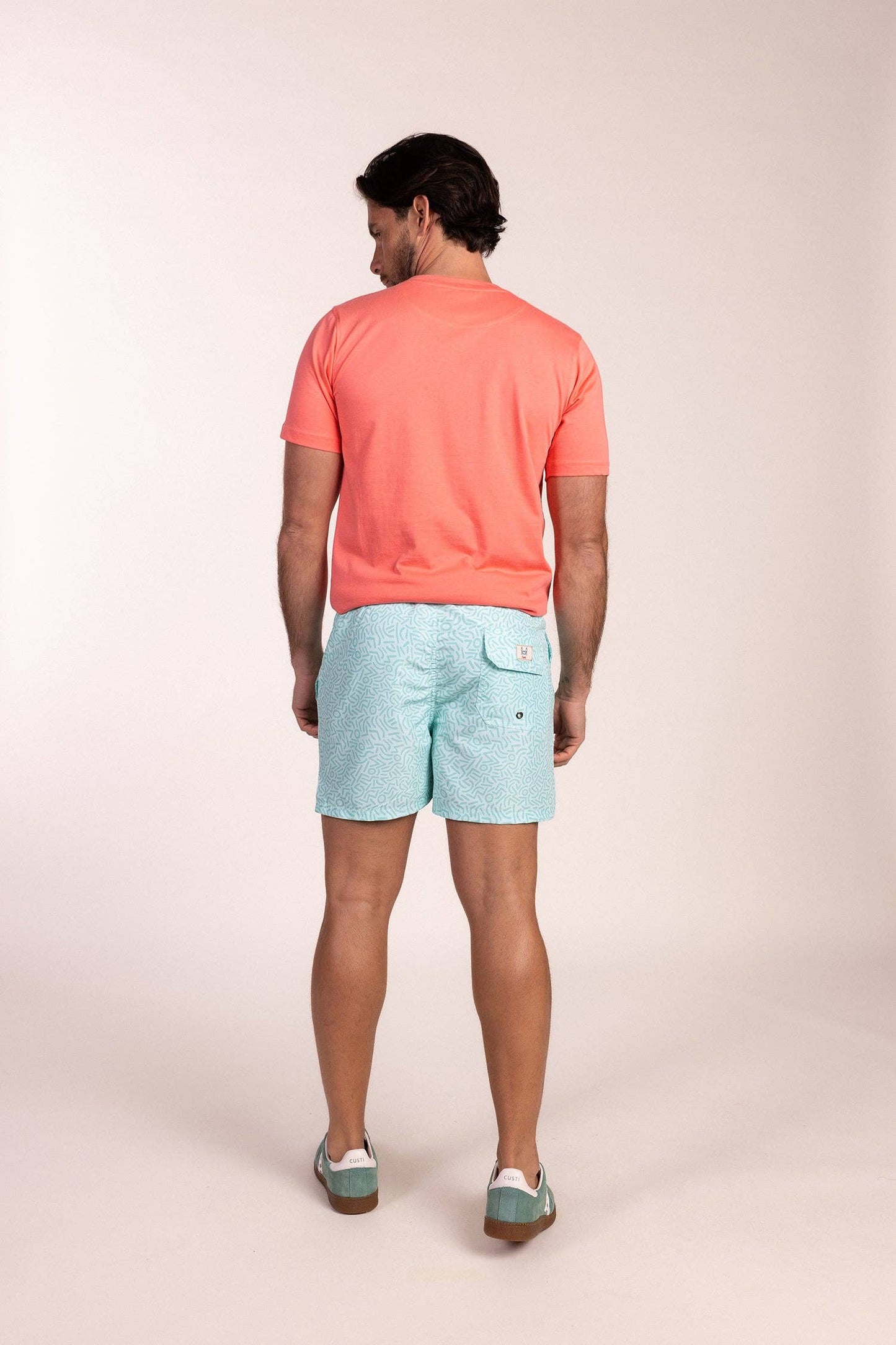 Badpak met graffiti-print in mint: XL