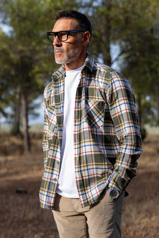 Kaki Flanellen Overhemd | Ponferrada: M (3)