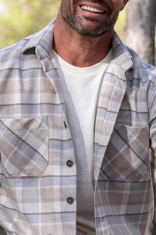 Beige Grijze Flanellen Overhemd | Castril: M (3)