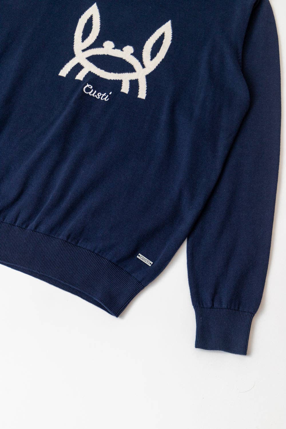 Intarsia Trui Kleine Krab Marineblauw: XXL