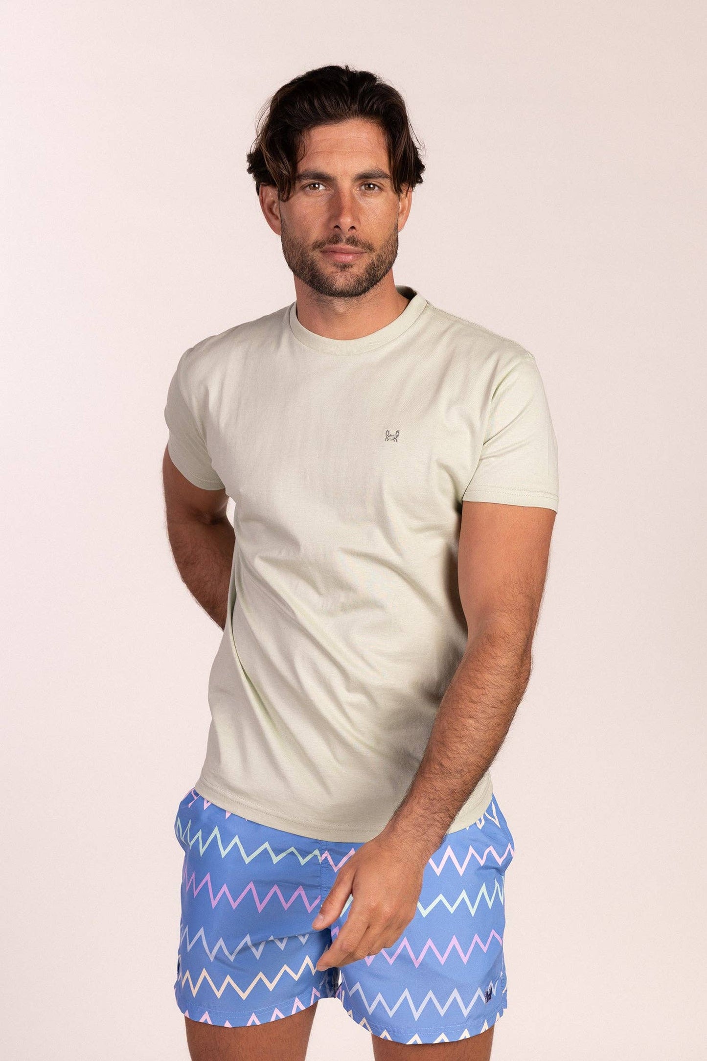 Pastelgroen T-shirt met Korte Mouwen: M