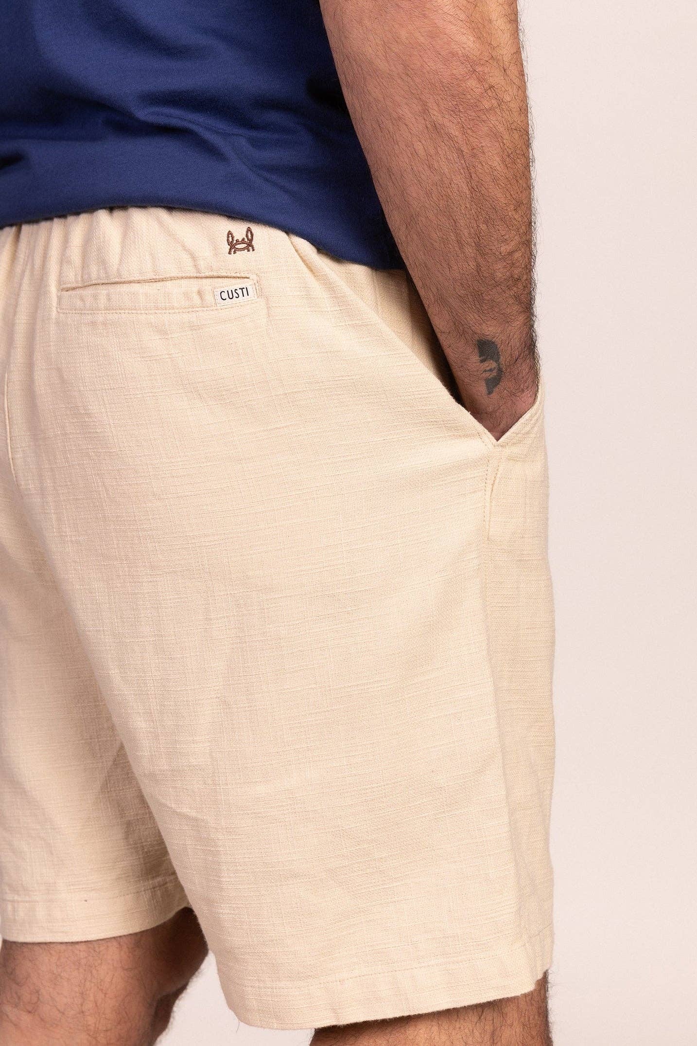 Bermudashort beige | Dobby