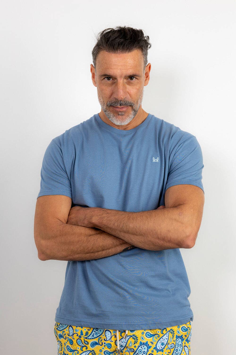 Zuurblauw Basis T-shirt: L